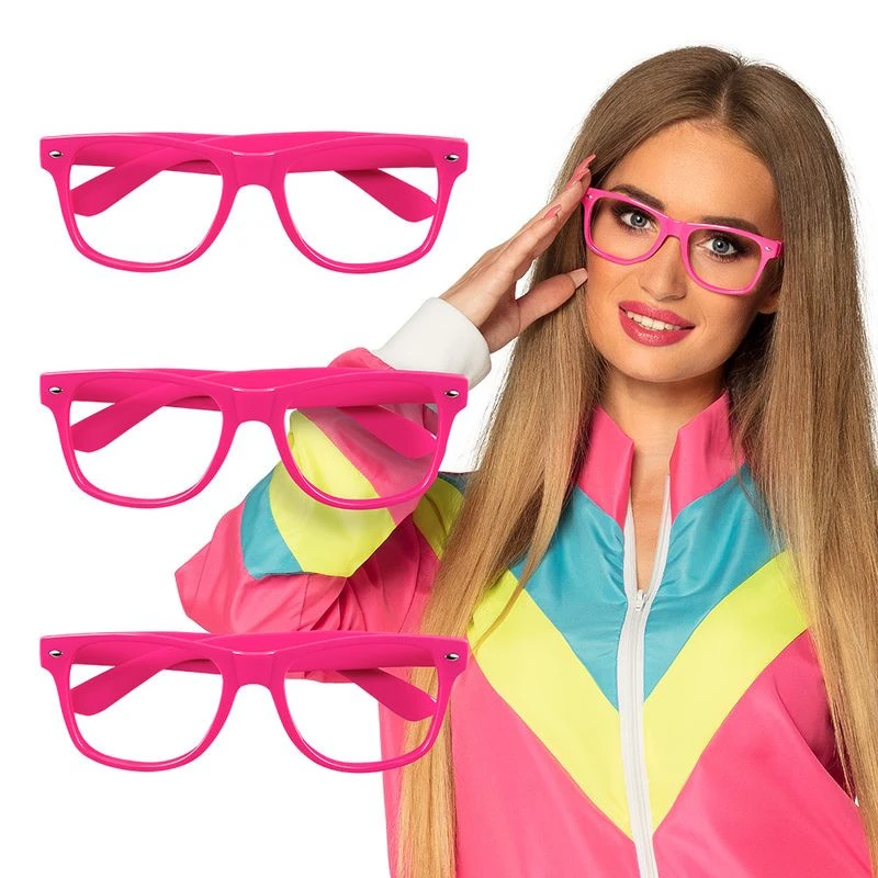 Set 3 Lunettes Party Rose Fluo 3 Set 3 Lunettes Party Rose Fluo