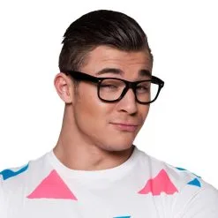 Set 4 Montures Noires Party Lunette (lunette Sans Verre) DESTOCKAGE -Perruque Soldes set 4 lunettes party noir lunette sans verre 2