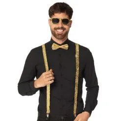 Set D'accessoires Or (lunettes Party. Noeud Papillon Et Bretelles) 6 Set D'accessoires Or (lunettes Party. Noeud Papillon Et Bretelles) -Perruque Soldes set d accessoires or lunettes party no eud papillon et bretelles 1