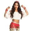 Set Gypsy Rouge Bandeau, Bracelets Et Ceinture