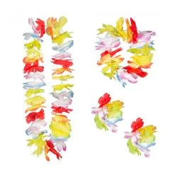 Set Hawaiien Tropical (bandeau, Collier Hawaiien Et 2 Bracelets)