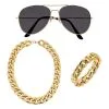 Set Pimp (collier, Bracelet Et Lunettes Party) -Perruque Soldes set pimp collier bracelet et lunettes party