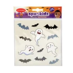 Autocollants Visage Enfant HALLOWEEN Spookids - 3 Assortis -Perruque Soldes spookidz kids face stickers 3 ass 3
